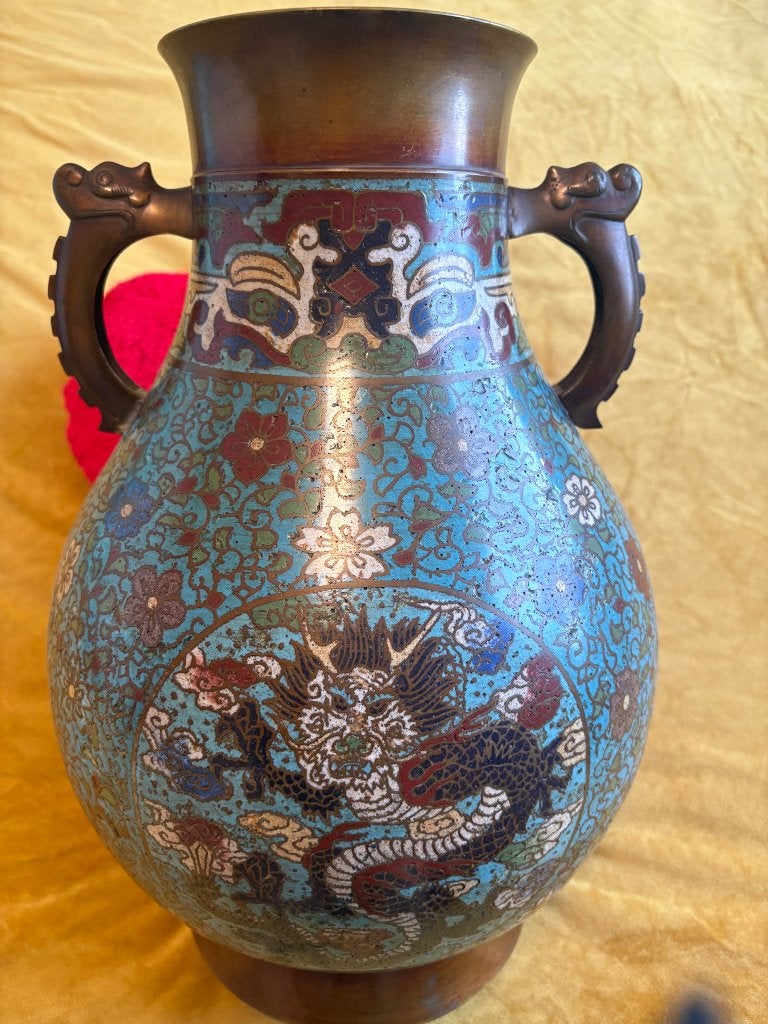 Cloisonné vaas ca.1860 Groot formaat Collectiewa, Ophalen of Verzenden