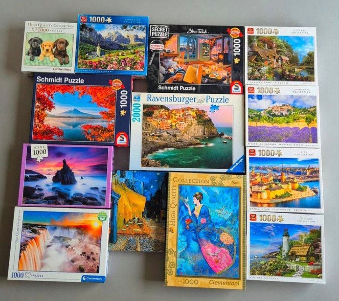 13 puzzles 1000+ stukjes, Ophalen, 500 t/m 1500 stukjes, Zo goed als nieuw