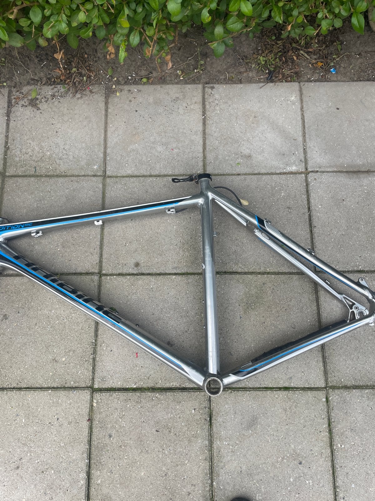 Haibike fietsframe - Zilver/Blauw, Gebruikt, Fietsen en Brommers, Frame, Gebruikt, Aluminium, Ophalen