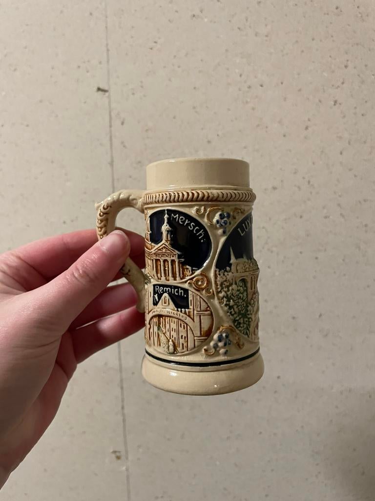 Antieke bier pul Luxemburg, Verzamelen, Ophalen of Verzenden, Zo goed als nieuw, Pul(len), Overige merken