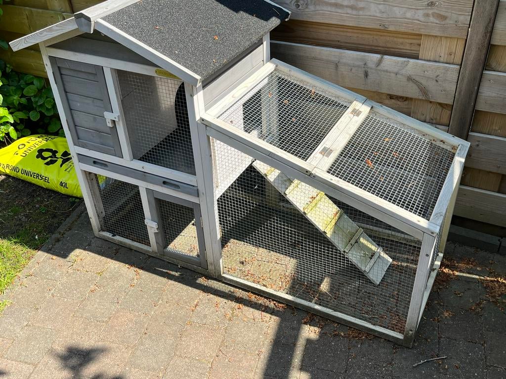 Konijnenhok met ren 140x65x100, Ophalen, 110 cm of meer, Zo goed als nieuw, 90 cm of meer