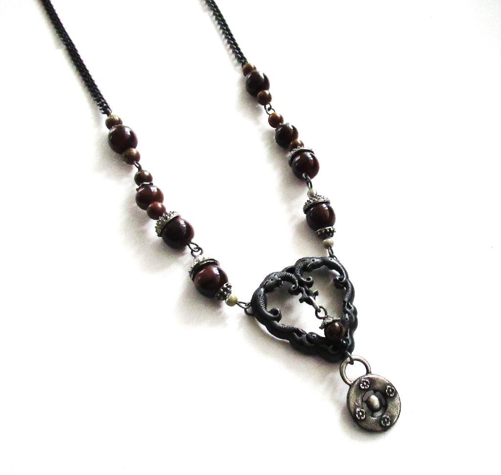 Vintage Collier ketting met kralen uit de 90 jaren., Ophalen of Verzenden, Zo goed als nieuw, Overige materialen
