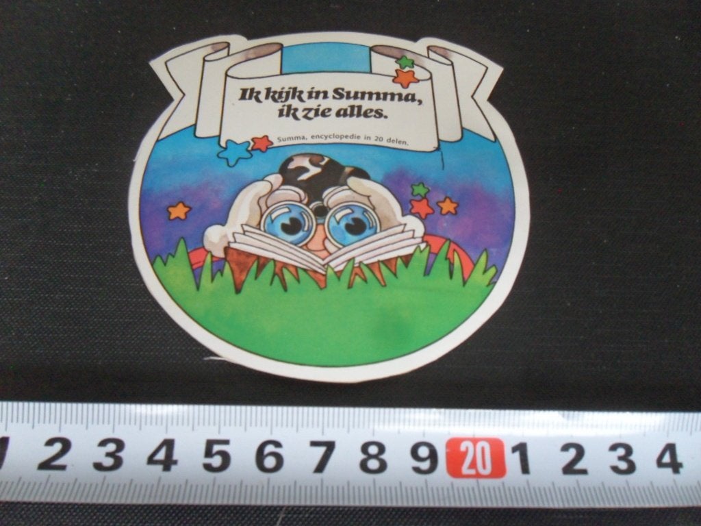sticker ik kijk in SUMMA encyclopedie, ik zie alles, Ophalen of Verzenden, Zo goed als nieuw