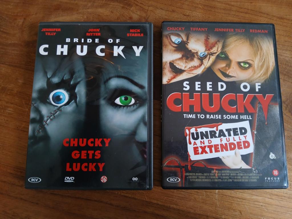 2 dvds: Bride of Chucky & Seed of Chucky (horror EN-NL), Cd's en Dvd's, Dvd's | Horror, Vanaf 16 jaar, Ophalen of Verzenden, Zo goed als nieuw