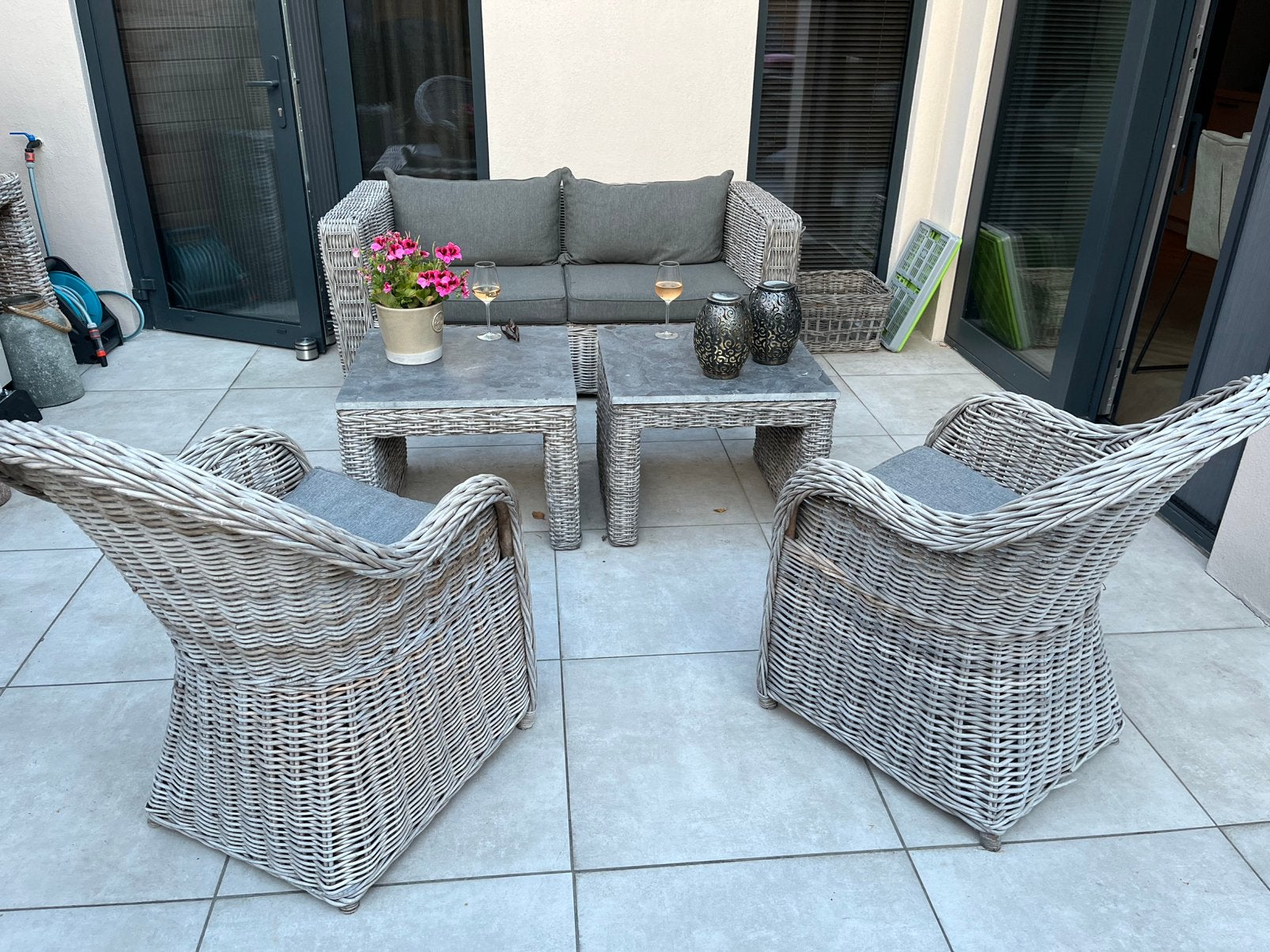 Loungeset wilgenriet, Ophalen, Gebruikt, Bank
