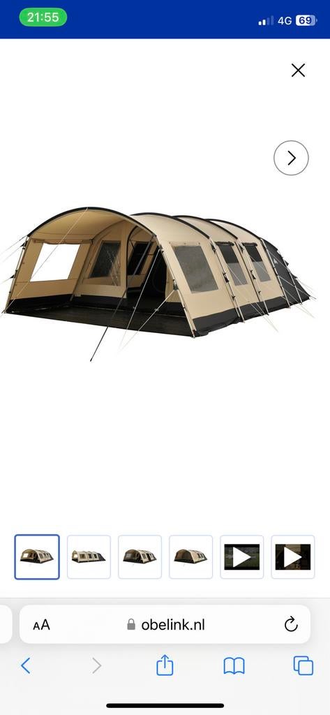 Tunneltent Obelink zgan 6pers, Ophalen, Zo goed als nieuw, Tot en met 6
