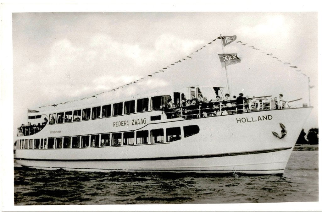 m.s. Holland van rederij Zwaag op foto richtprijs 3,==, Verzenden, Motorboot, Kaart, Foto of Prent
