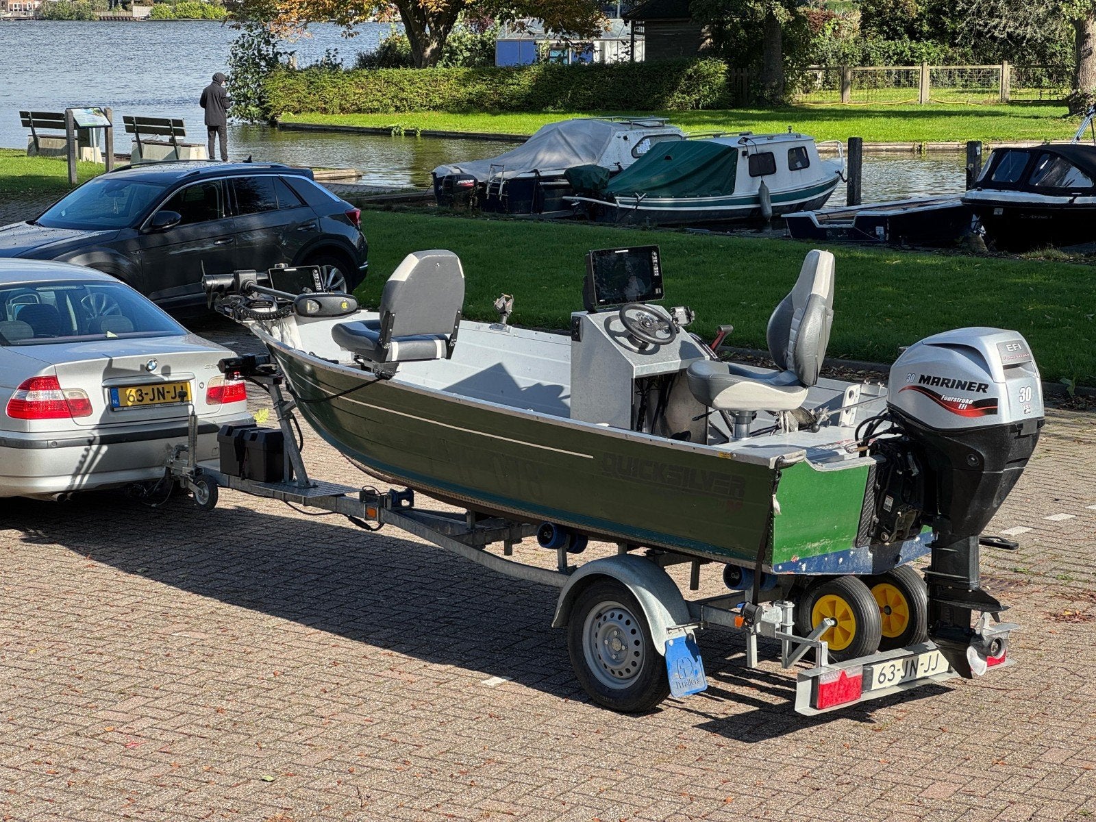Quicksilver 450sf 30pk – Humminbird Apex 16 & Solix –Terrova, Watersport en Boten, Ophalen, Quicksilver