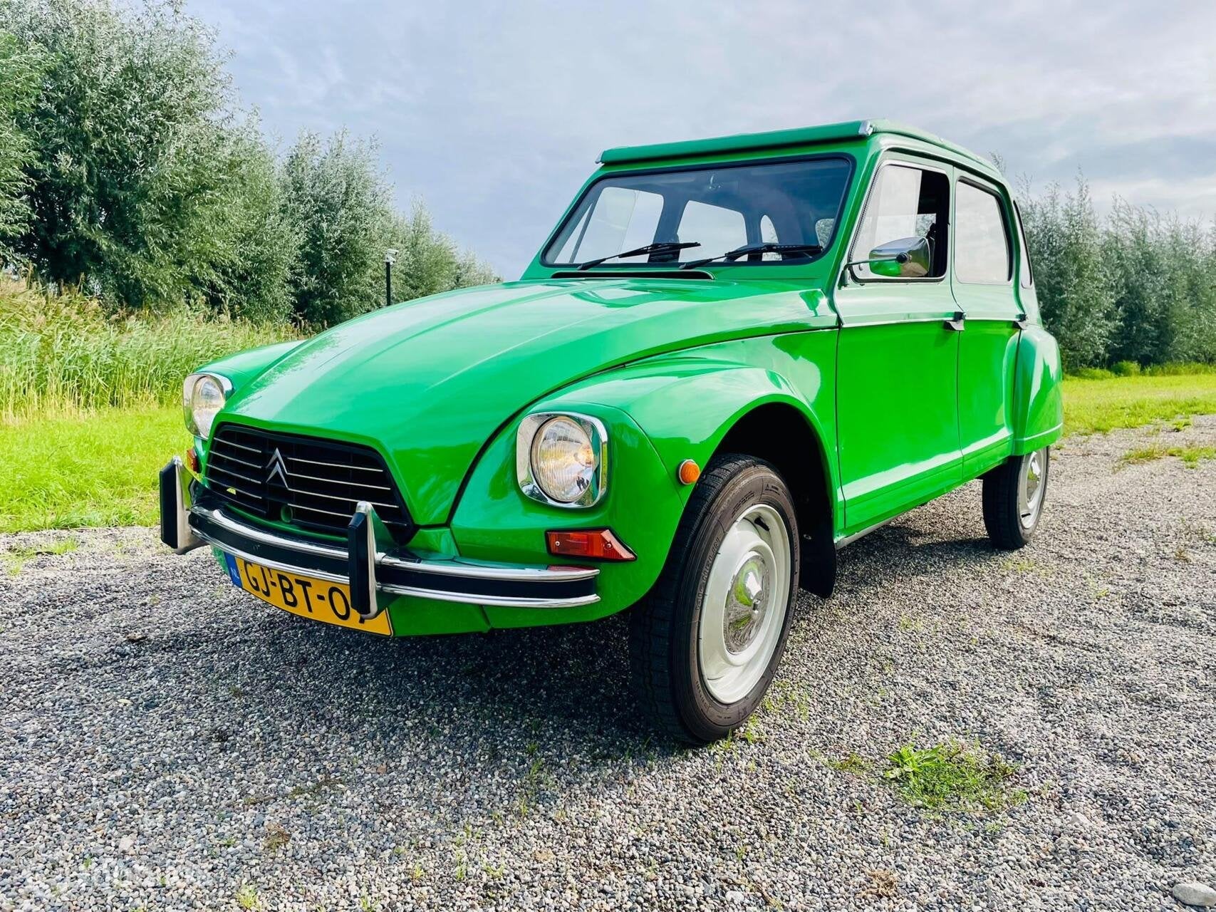 Dyane 6 Vert bamboo 06-1980 135.468 km, Auto's, Voorwielaandrijving, 31 pk, Stof, Cabriolet