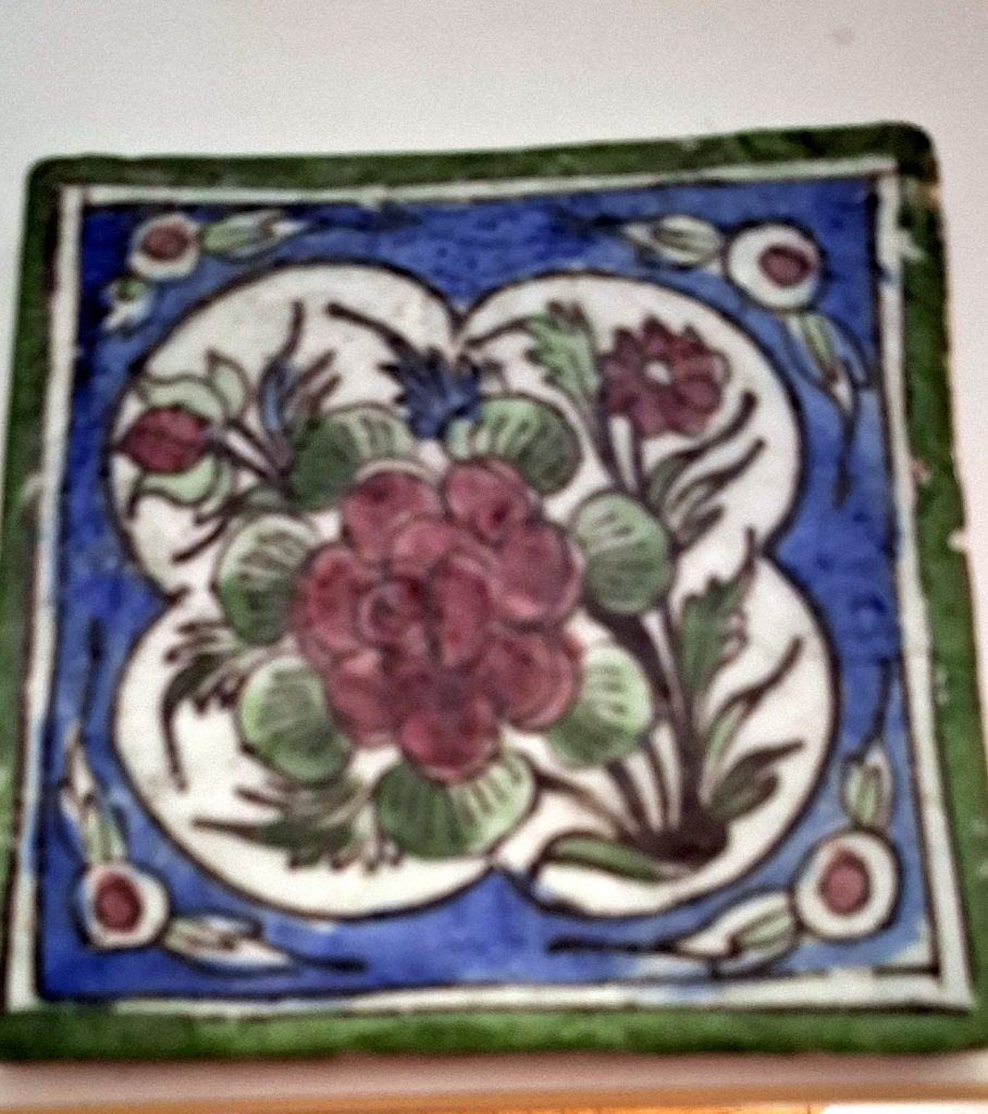 Handbeschilderde tegel uit de Qajar periode, Antiek en Kunst, Verzenden
