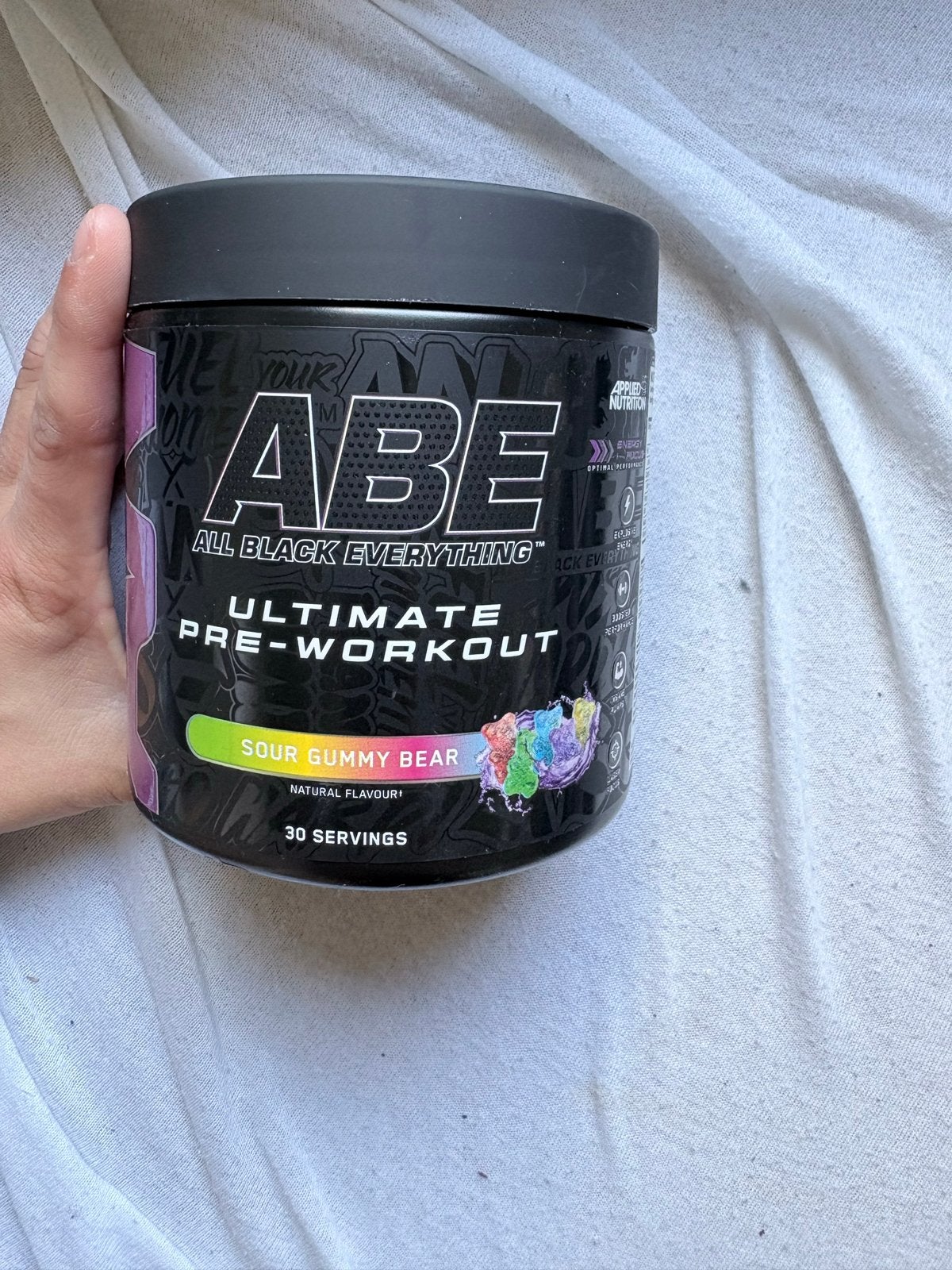 ABE Ultimate Pre-Workout - Sour Gummy Bear, Ophalen of Verzenden, Zo goed als nieuw, Poeder of Drank