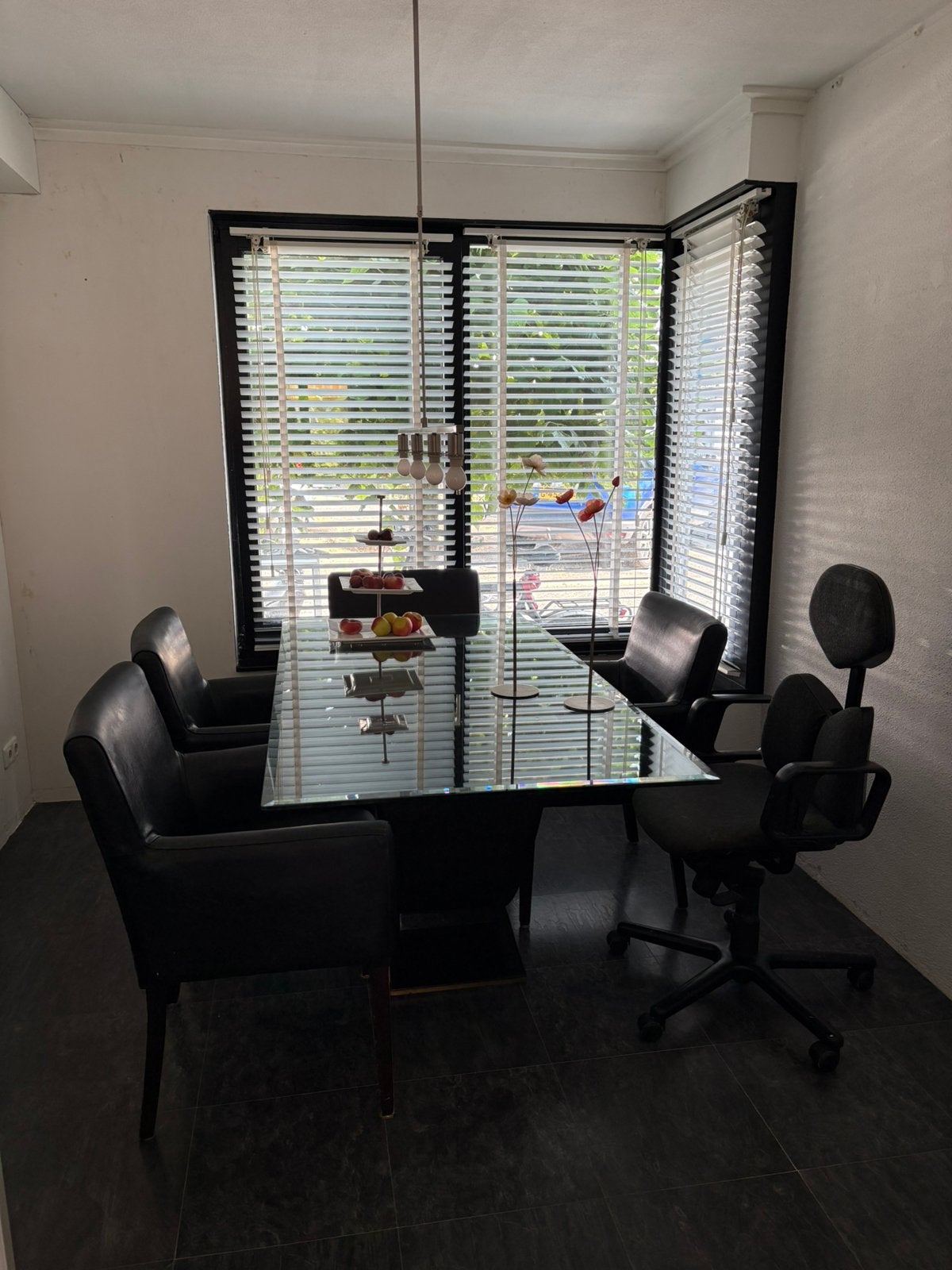 Eettafel glas, Huis en Inrichting, Tafels | Salontafels, Ophalen, 50 – 75, Gebruikt, 50 tot 100 cm
