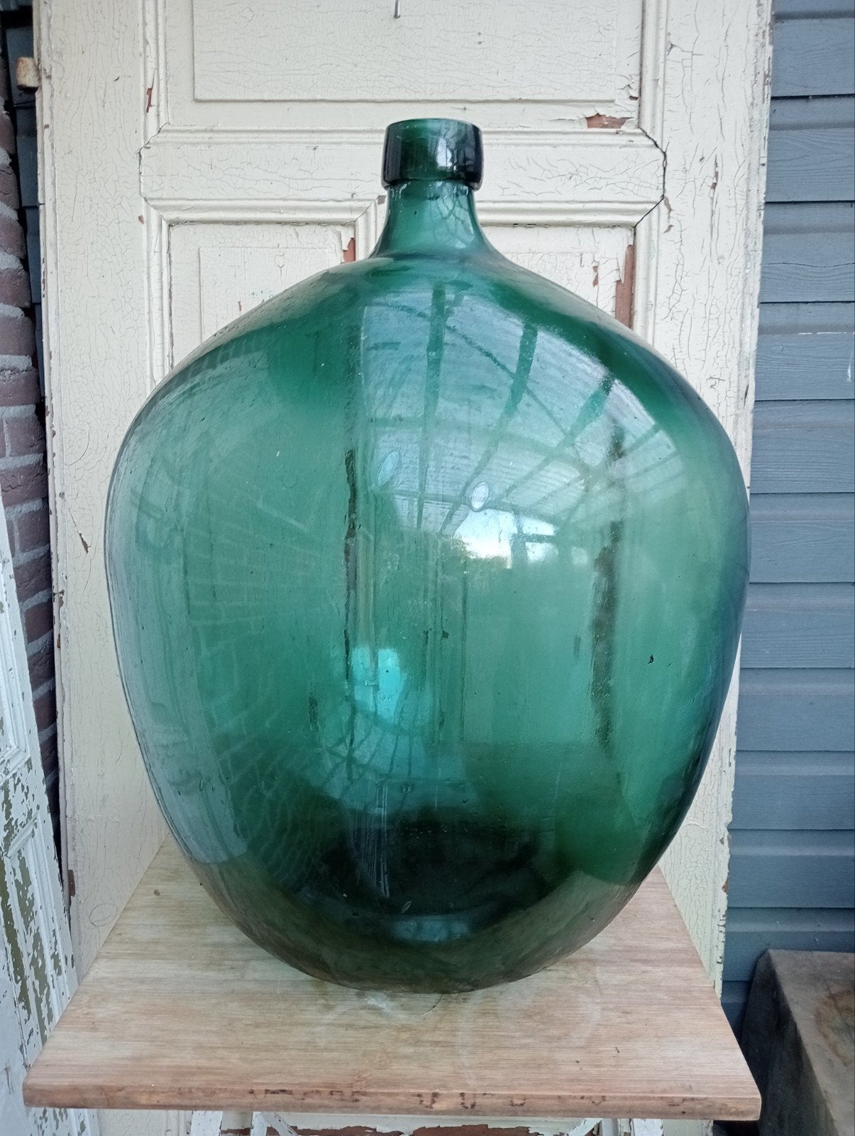 Grote Franse groene wijngistingfles 60 liter, Ophalen