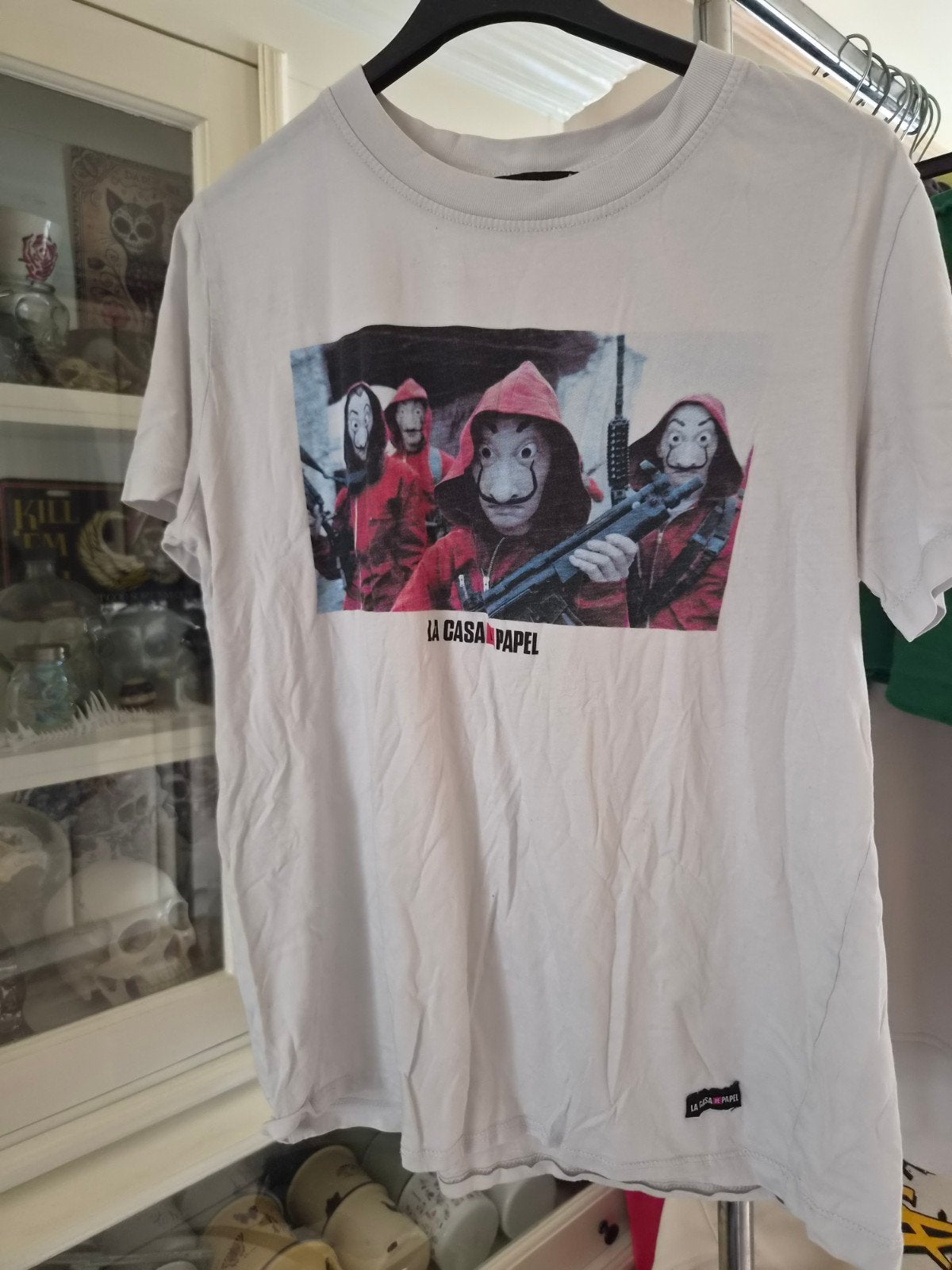 La Casa de Papel T-shirt - Pull&Bear - Maat S, Kleding | Heren, T-shirts, Wit, Ophalen of Verzenden, Pull&Bear, Gedragen