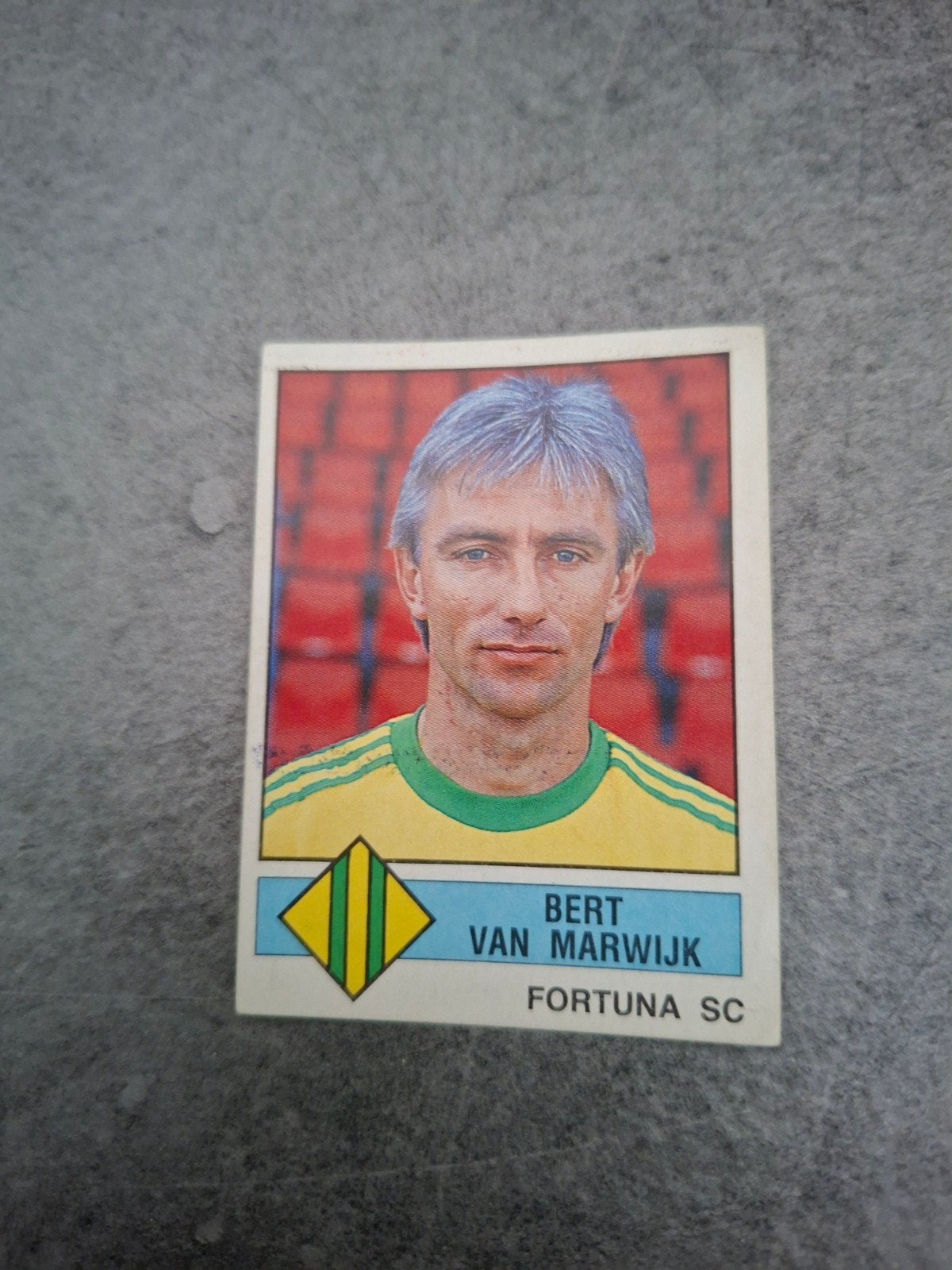 Panini sticker Voetbal 87. Bert van Marwijk Fortuna SC., Ophalen of Verzenden, Zo goed als nieuw, Sticker