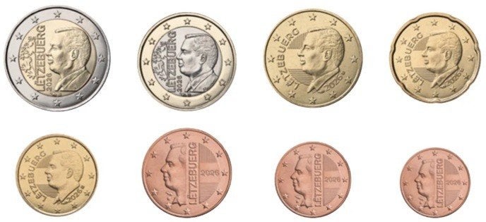 Luxemburg 2026 - UNC set 1 ct - 2 euro- nieuwe beeltenissen!, Ophalen of Verzenden, Luxemburg, Overige waardes, Setje