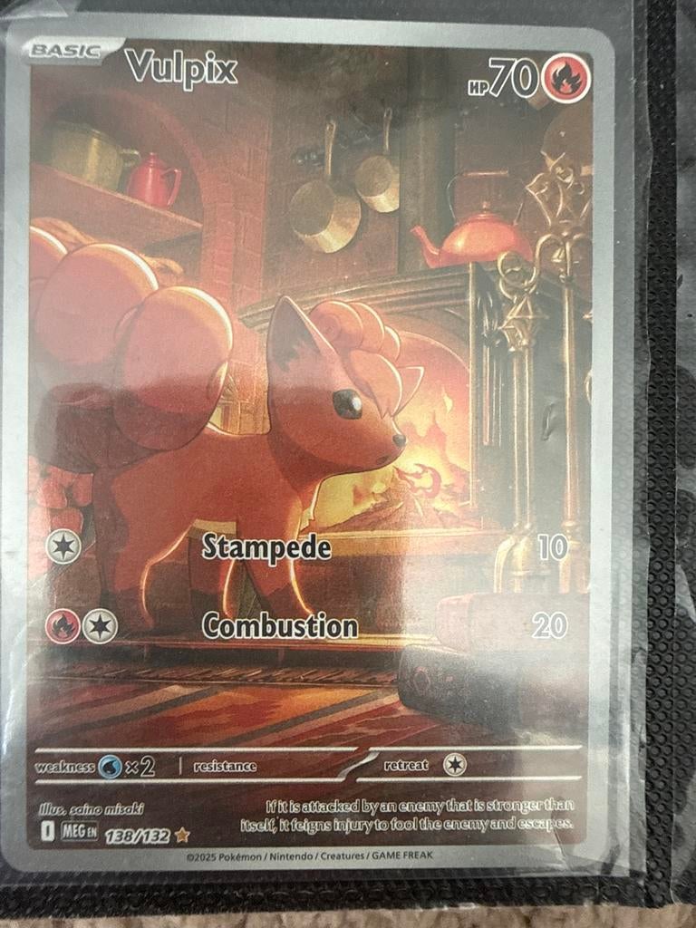 Vulpix Pokémon Kaart 138/132 - Zeldzaam en Nieuwstaat, Ophalen of Verzenden, Zo goed als nieuw, Losse kaart
