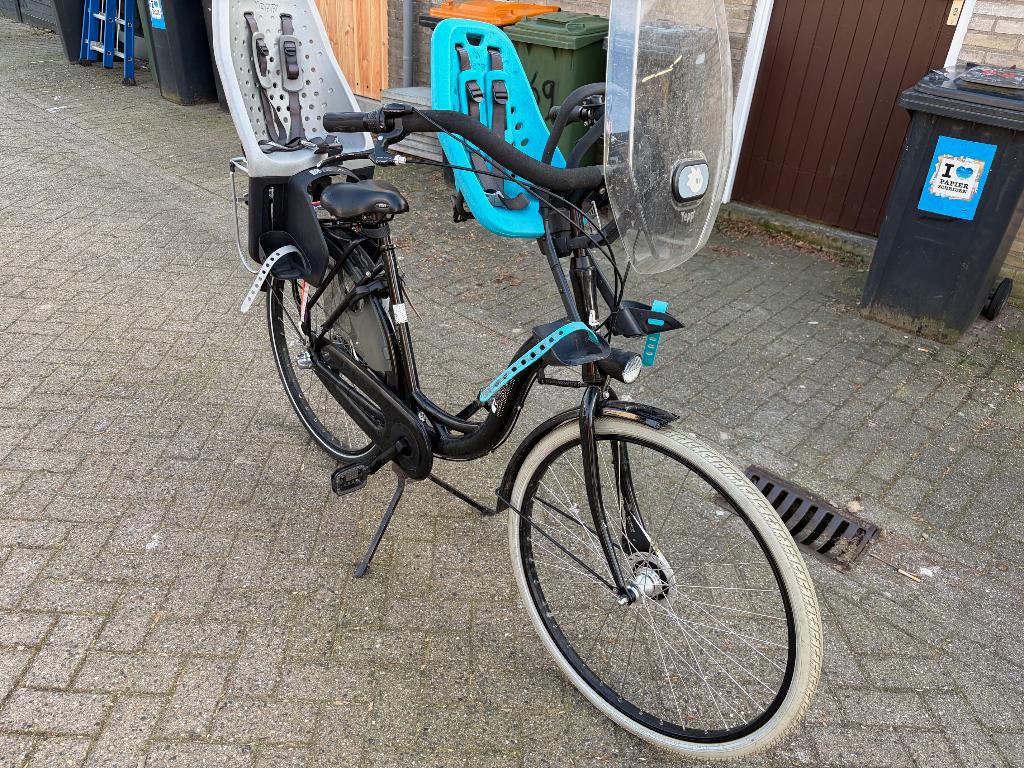 BSP moederfiets met twee Yepp kinderzitjes!, Fietsen en Brommers, Fietsen | Dames | Moederfietsen, 2 zitjes, Gebruikt, Versnellingen