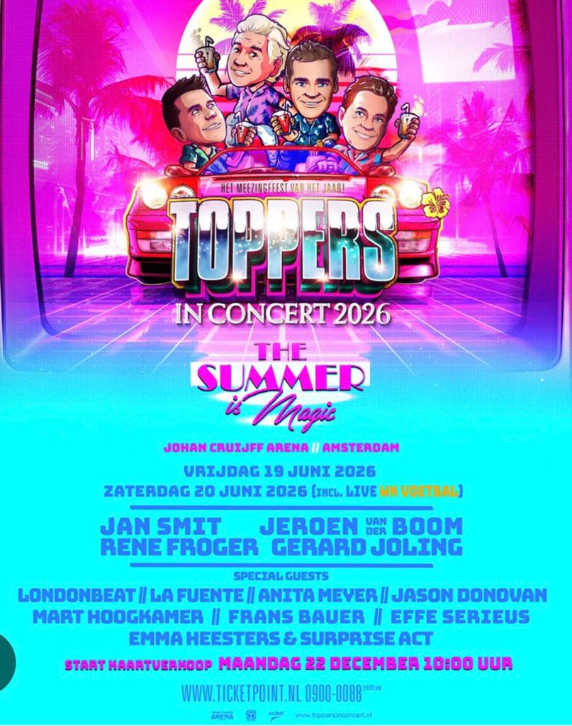 2 kaartjes te koop: toppers in concert 2026, Twee personen, Juni, Dance