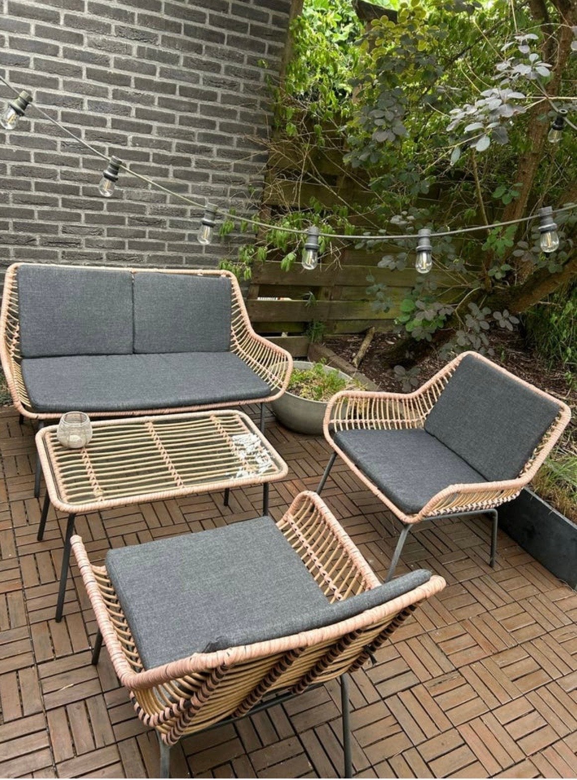 Luxe tuinset wicker | Zeer nette staat, Tuin en Terras, Ophalen, Zo goed als nieuw, Wicker