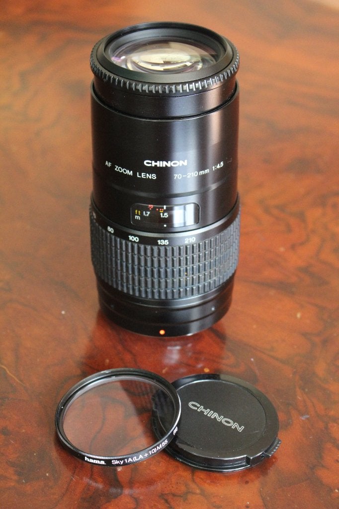lens chinon 70 - 210 mm 1:45 voor pentax, Overige merken, Zoom, Zo goed als nieuw, Pentax K-mount