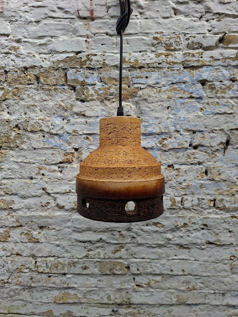 Vintage Brutalist Hanglamp Jaren '70 Keramiek, Steen/keramiek, Gebruikt, Vintage Brutalist, E27 (groot)