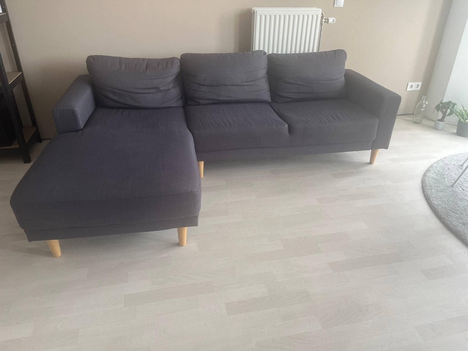 Bank met chaise longue, Ophalen, Gebruikt, Stof