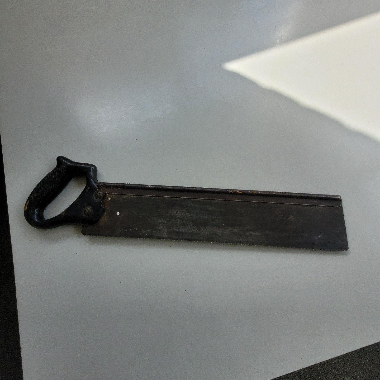 Oude handzaag met rug, vintage gereedschap, Ophalen of Verzenden, Gebruikt, Overige typen