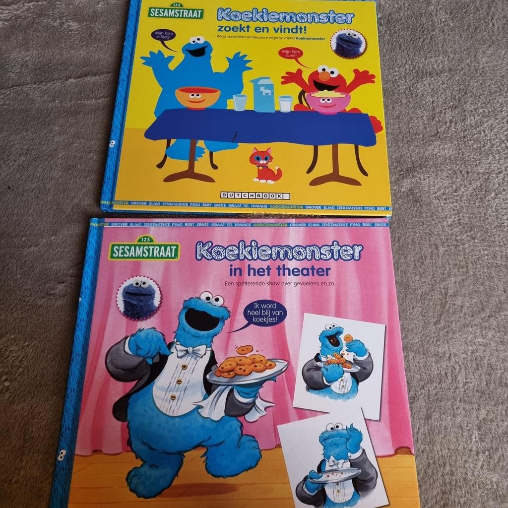 Sesamstraat Koekiemonster boeken: Zoekt en vindt! & Theater, Ophalen of Verzenden, Zo goed als nieuw, Sesamstraat, Fictie algemeen