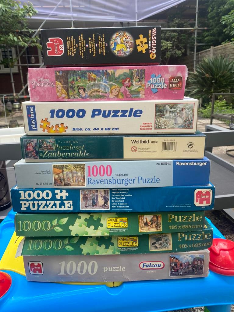 10 puzzels, Ophalen, 500 t/m 1500 stukjes, Zo goed als nieuw