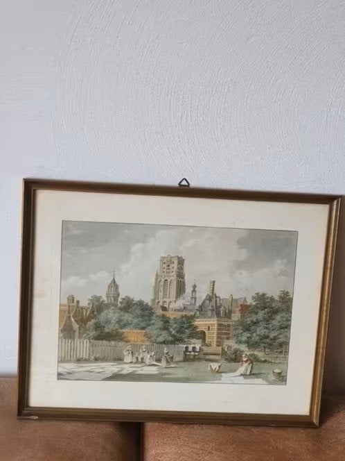 Bleekveld achter St. Laurenskerk Rotterdam Blaak A de Haan, Antiek en Kunst, Ophalen