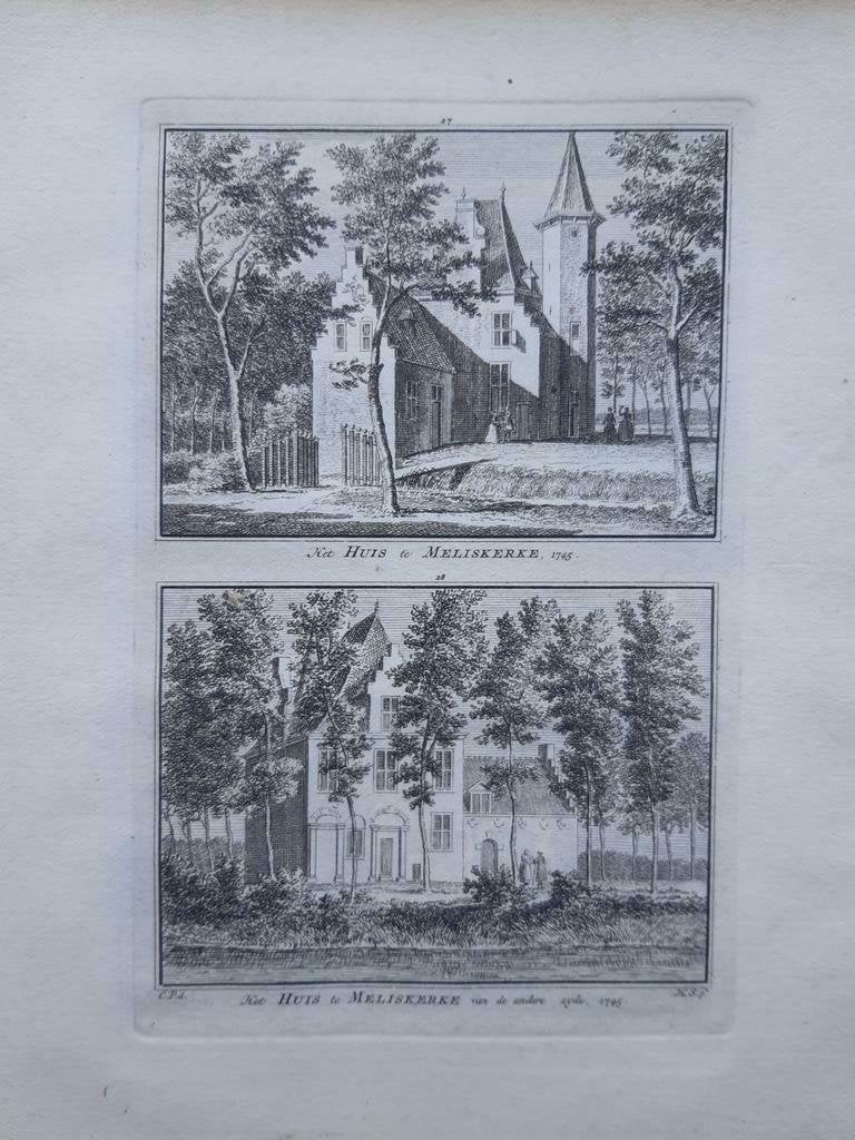 27-28*/ 2 afbeeldingen huis Meliskerke in Zeeland, Ophalen of Verzenden
