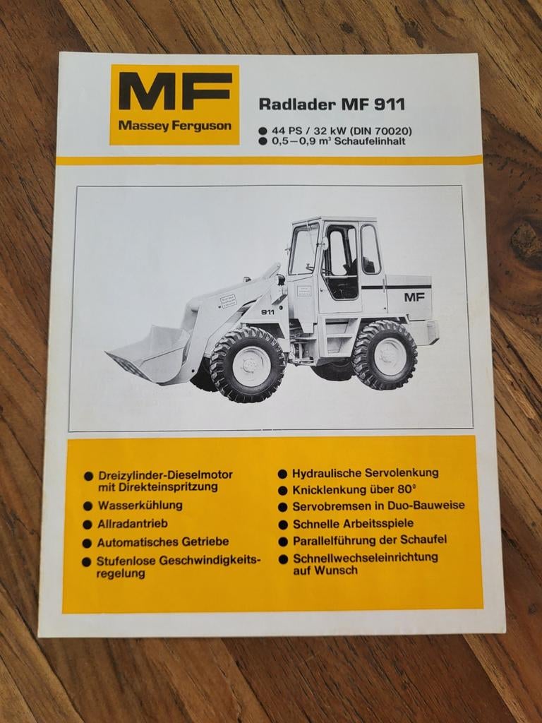 folder Massey Ferguson Radlader MF 911, Boeken, Ophalen of Verzenden, Zo goed als nieuw