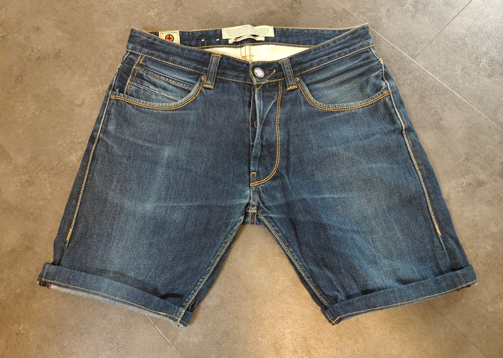 Kuyichi Lewis Regular Fit Denim Shorts - W31 - Dark Raw, Maat 52/54 (L), Blauw, Kuyichi, Ophalen of Verzenden