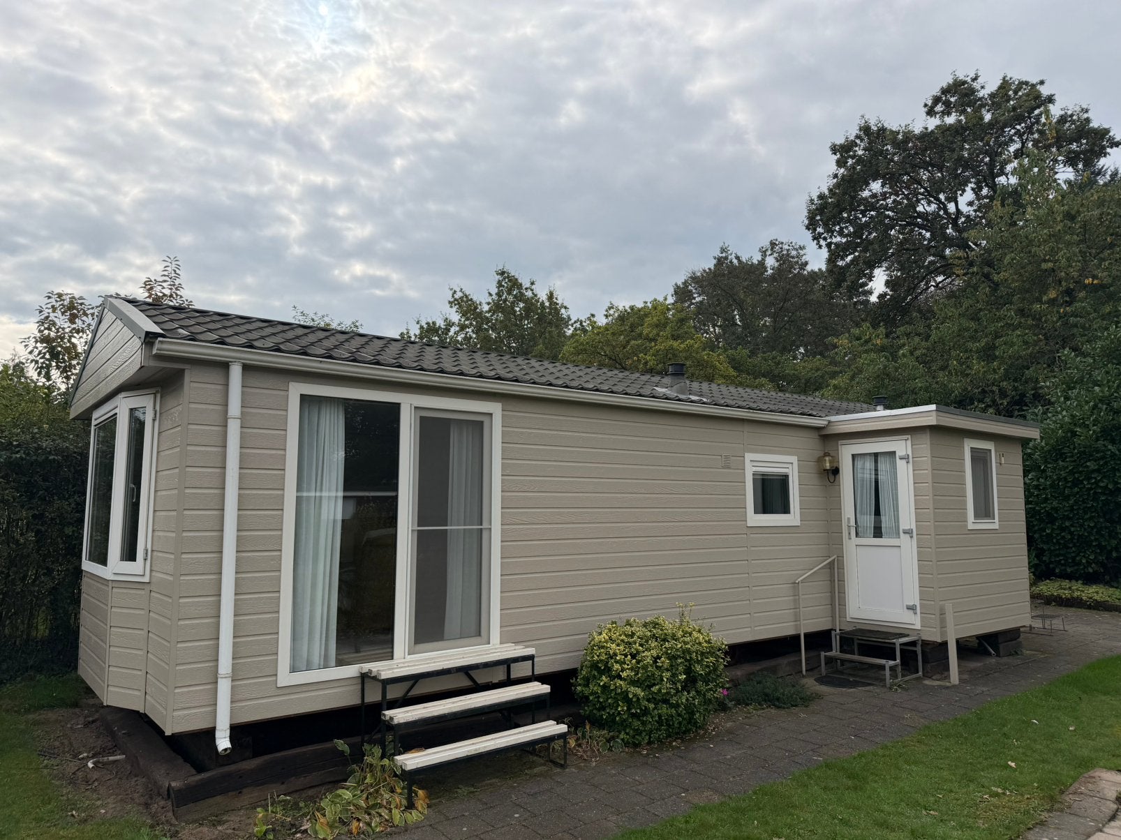 Chalet (Gritter) dubbelglas 2 slaapkamers incl. transport NL, Tot en met 4