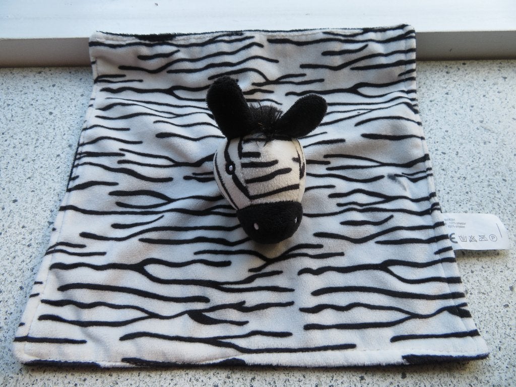 Knuffeldoek zebra zebrapaard van Wibra? zacht velours, Ophalen of Verzenden, Zo goed als nieuw, Paard, Wasbaar