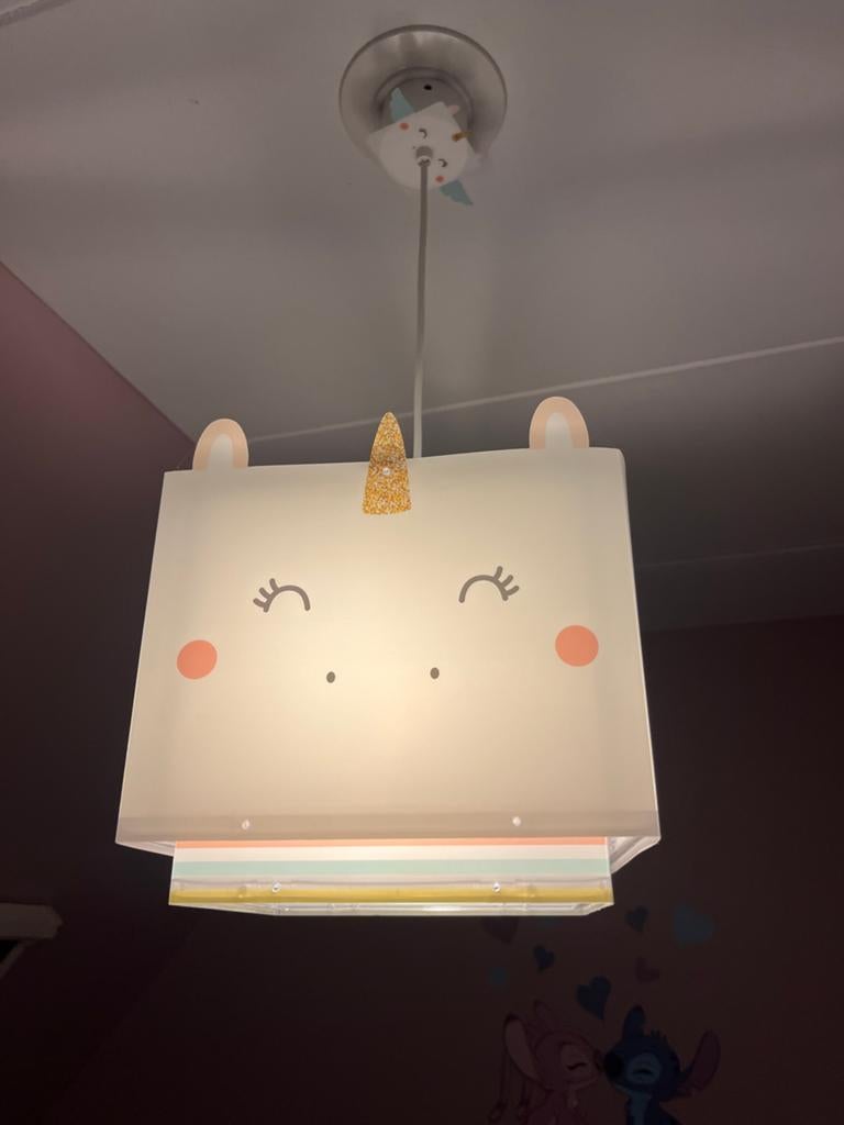 Leuke eenhoorn hanglamp voor meisjeskamer, Ophalen, Zo goed als nieuw, Kunststof