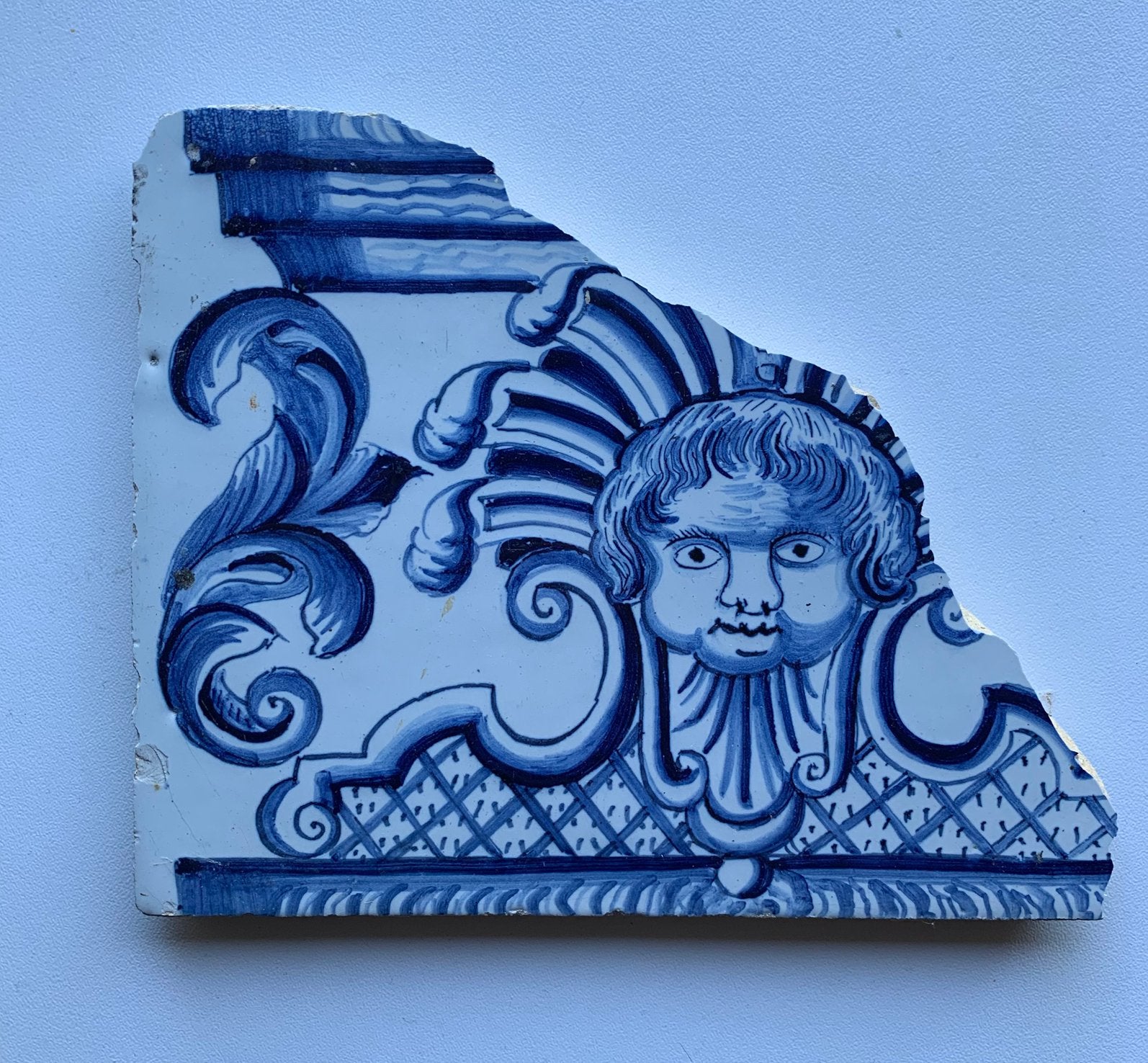 Delftse pilaar tegel Pals Karsten ca 1770, Verzenden