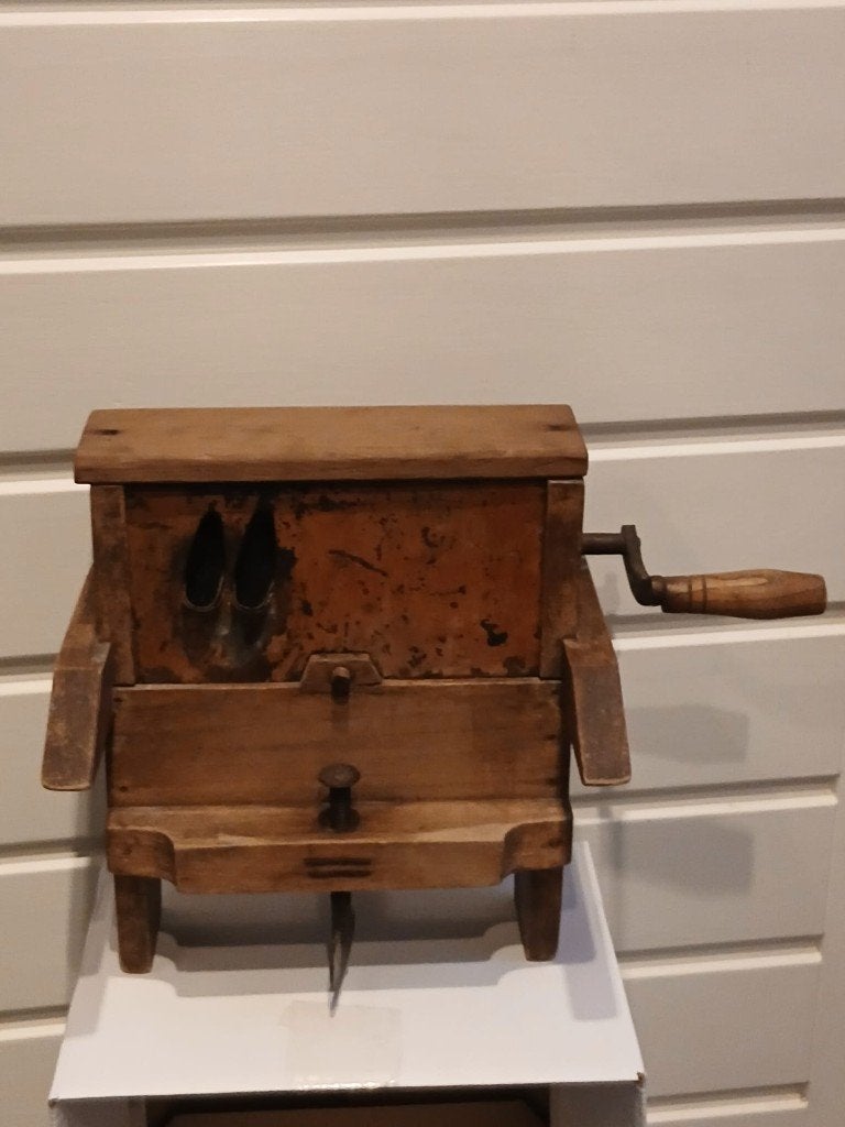 Antieke houten snijbonenmolen, Ophalen of Verzenden