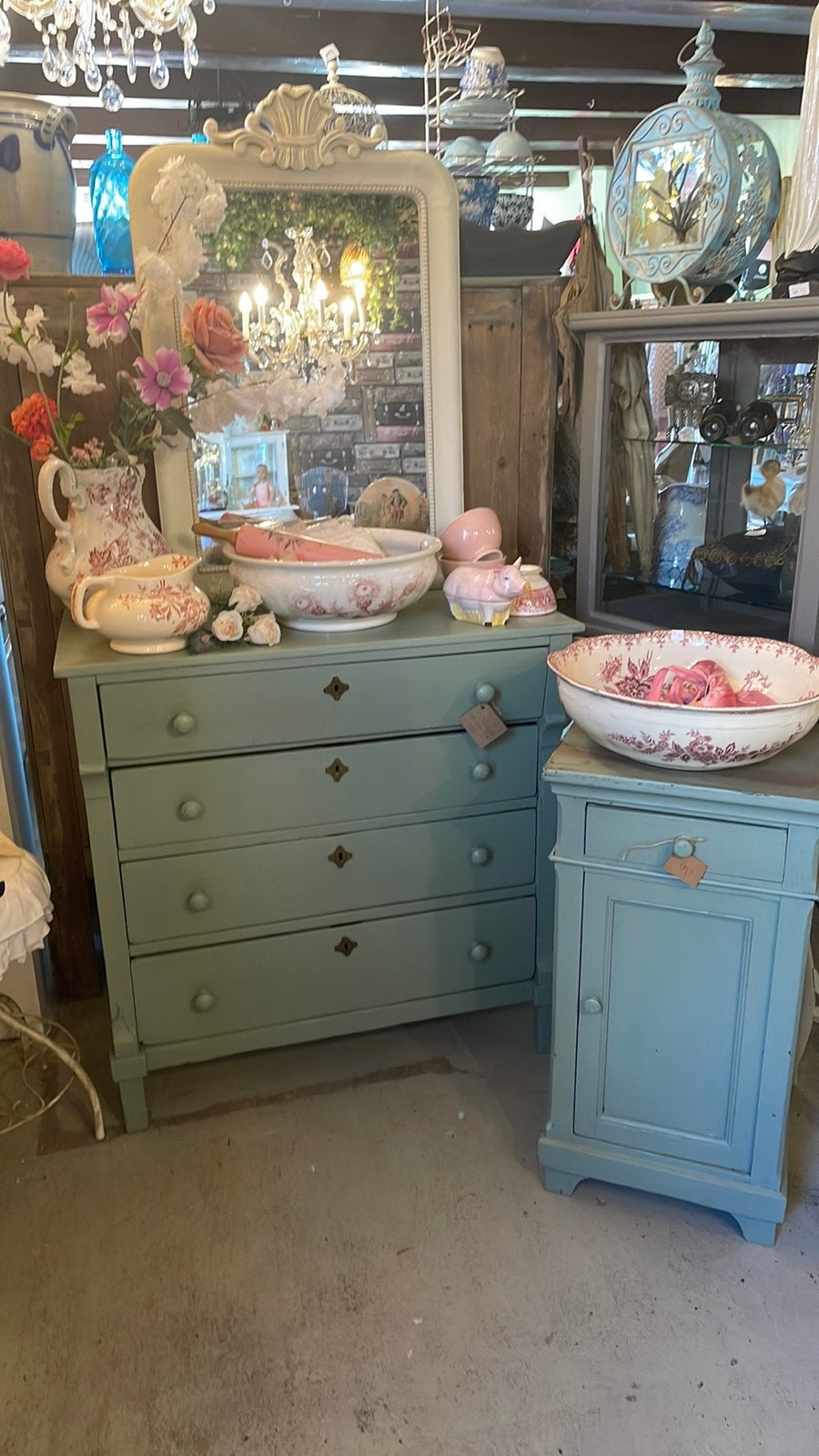 Oude Brocante Ladenkast, Ophalen, 50 tot 70 cm, Tante, 105 cm of meer