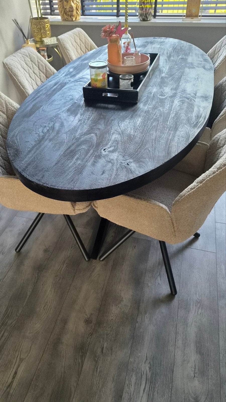 Eettafel 220 x 100 (Alleen Tafel), Ophalen of Verzenden, Ovaal, 200 cm of meer, 100 tot 150 cm