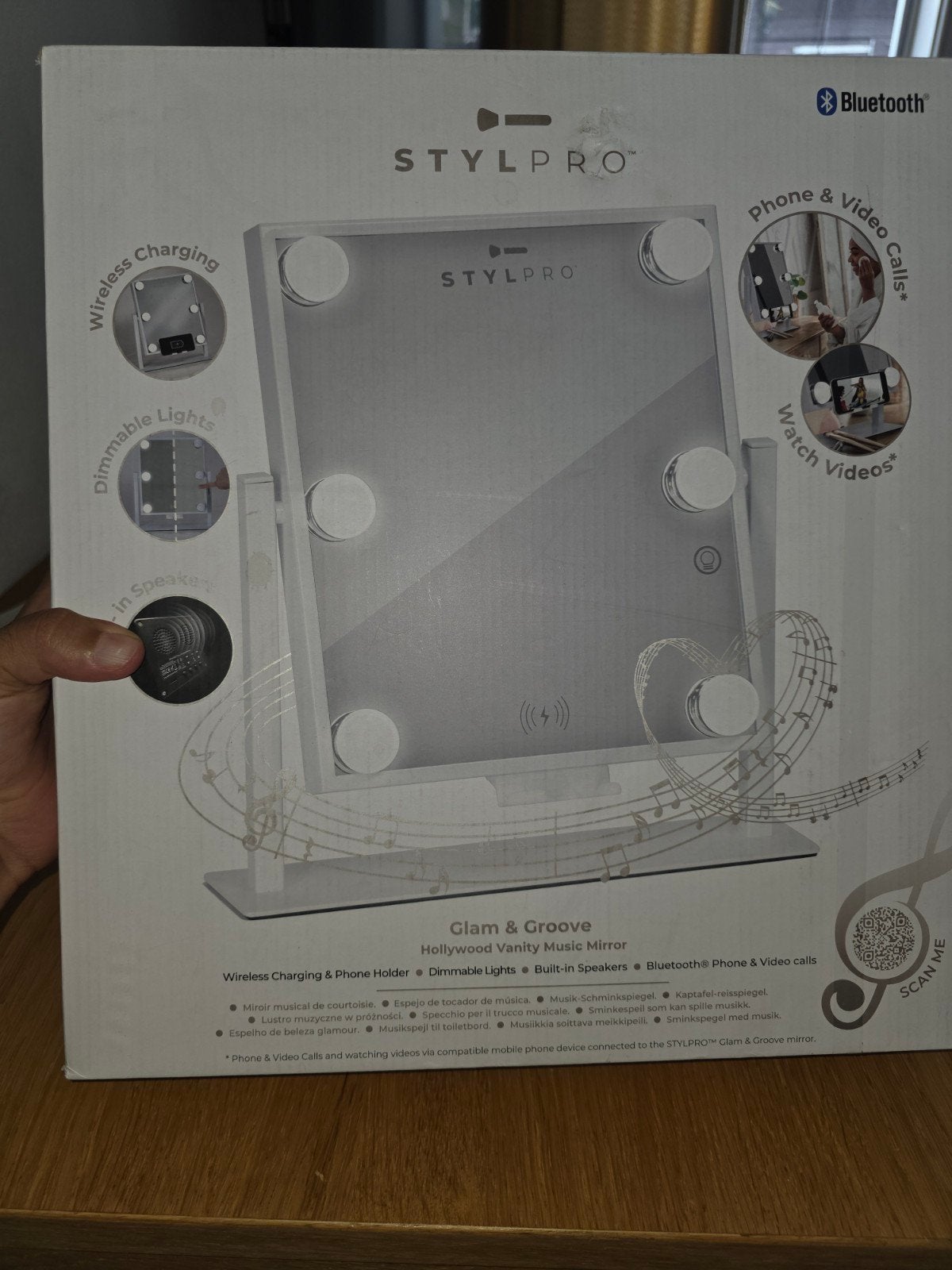 STYLPRO Glam & Groove Hollywood Vanity  makeup spiegel nieuw, Ophalen, 100 tot 150 cm, Nieuw, Rechthoekig