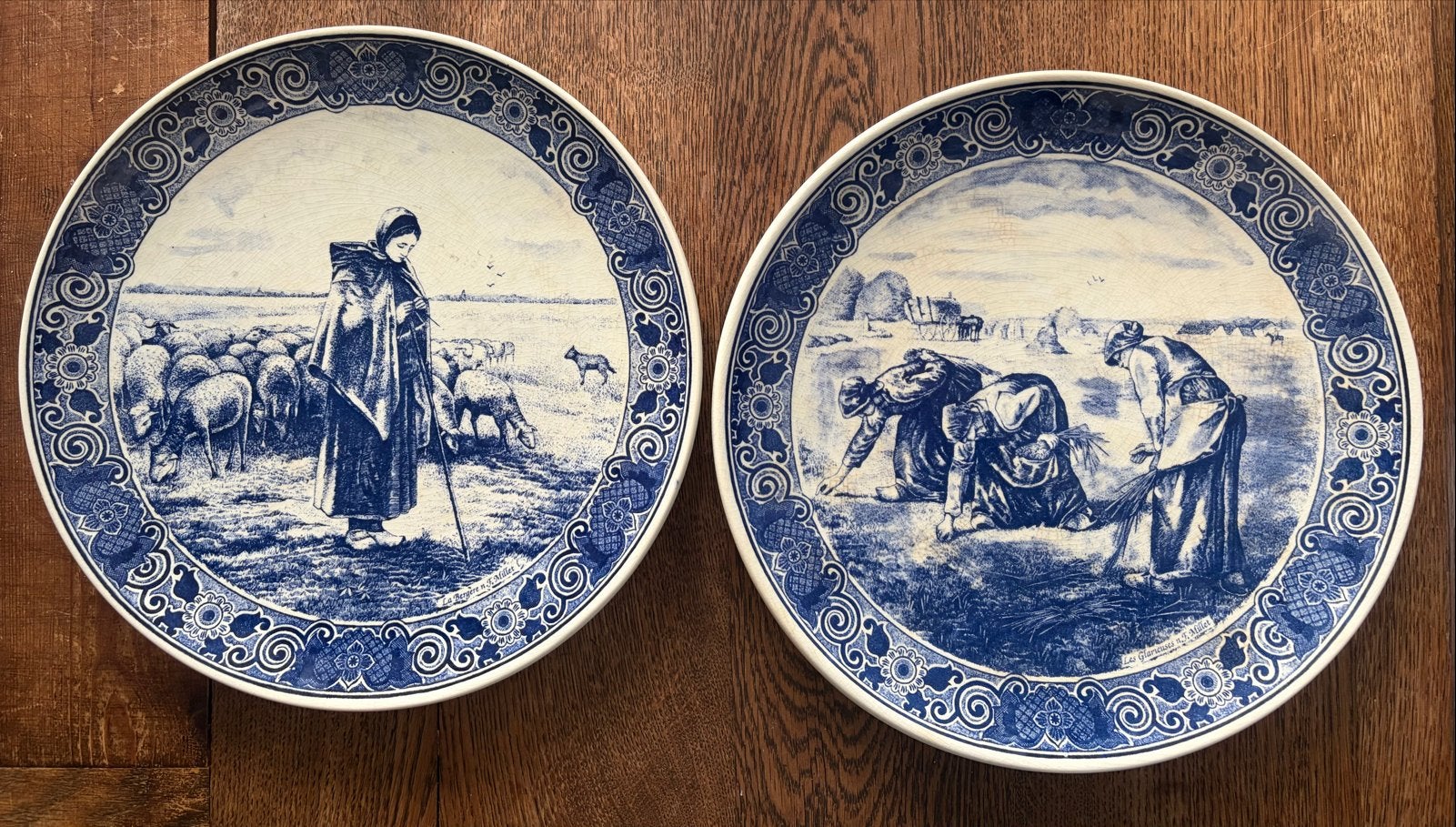 Twee mooie vintage Delfts Blauw wandborden van Chemkefa, Antiek en Kunst, Ophalen