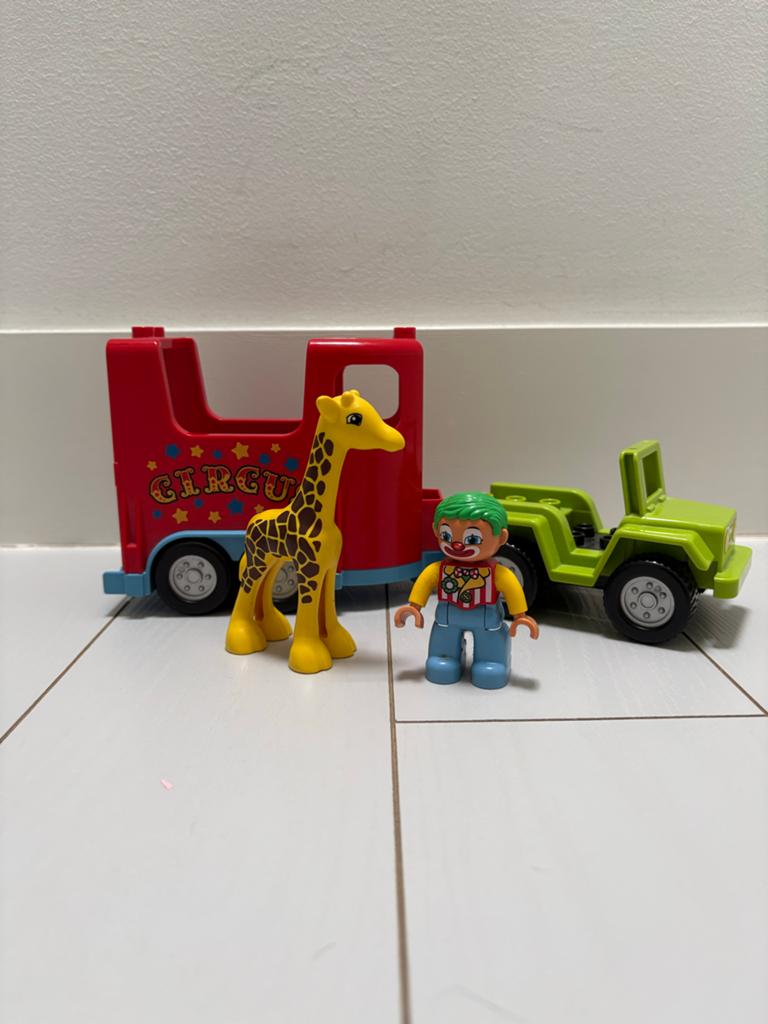 Duplo clown met giraf transport, Ophalen of Verzenden, Duplo