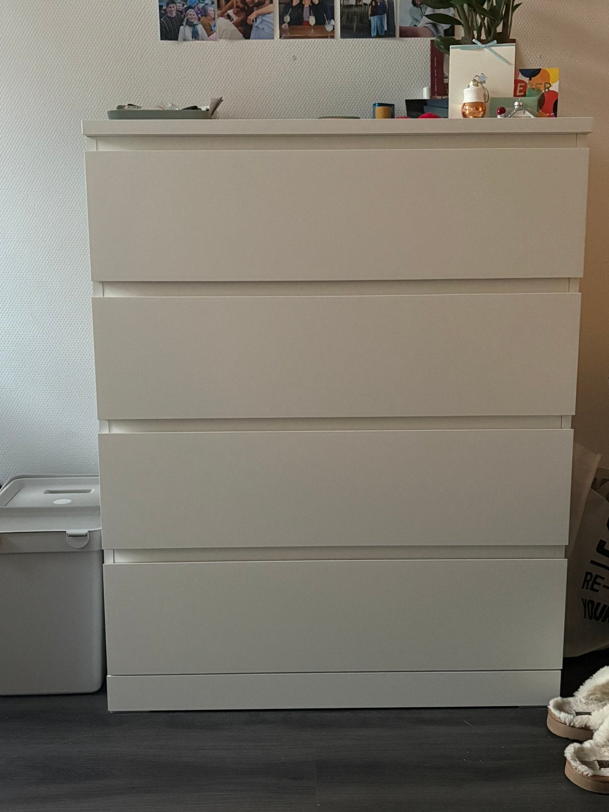 Malm Ikea Chest of 4 Drawers White, Ophalen, 50 tot 100 cm, Zo goed als nieuw, Minder dan 100 cm