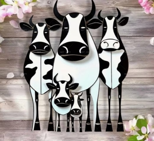 Muurdecoratie Koeien metaal, Huis en Inrichting, Woonaccessoires | Wanddecoraties, Metaal, 30 cm, 25 cm, Meerkleurig