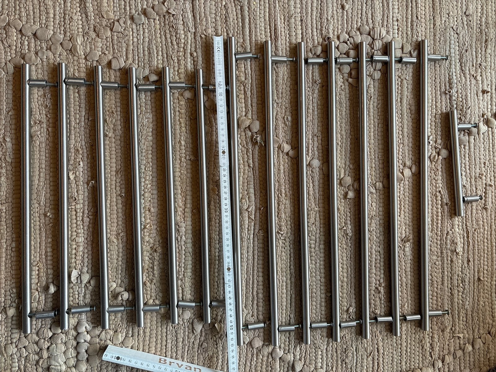 Set van 14 RVS deurgrepen, Ophalen of Verzenden, Gebruikt, Rvs, Klink of Kruk