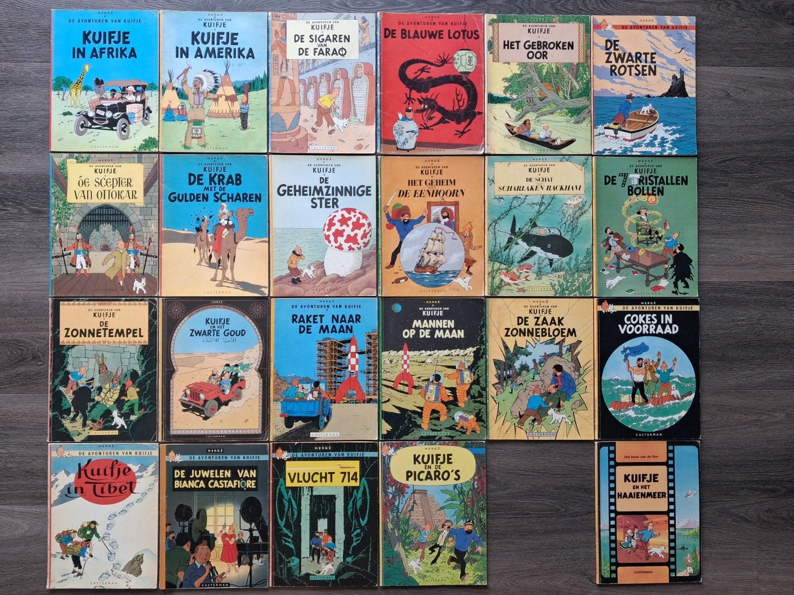 Kuifje Dl 1 t/m 22 compleet + Kuifje en het Haaienmeer, Boeken, Complete serie of reeks, Ophalen of Verzenden, Gelezen, Hergé