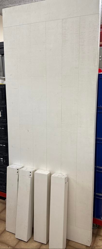 Tafel 100 x 240 cm met poten - Wit, Ophalen, Gebruikt, Rechthoekig, 150 tot 200 cm