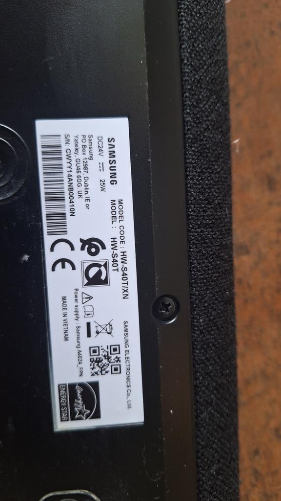 Samsung Soundbar HW-S40T zonder basbox en kabels, Ophalen, Bluetooth, Gebruikt
